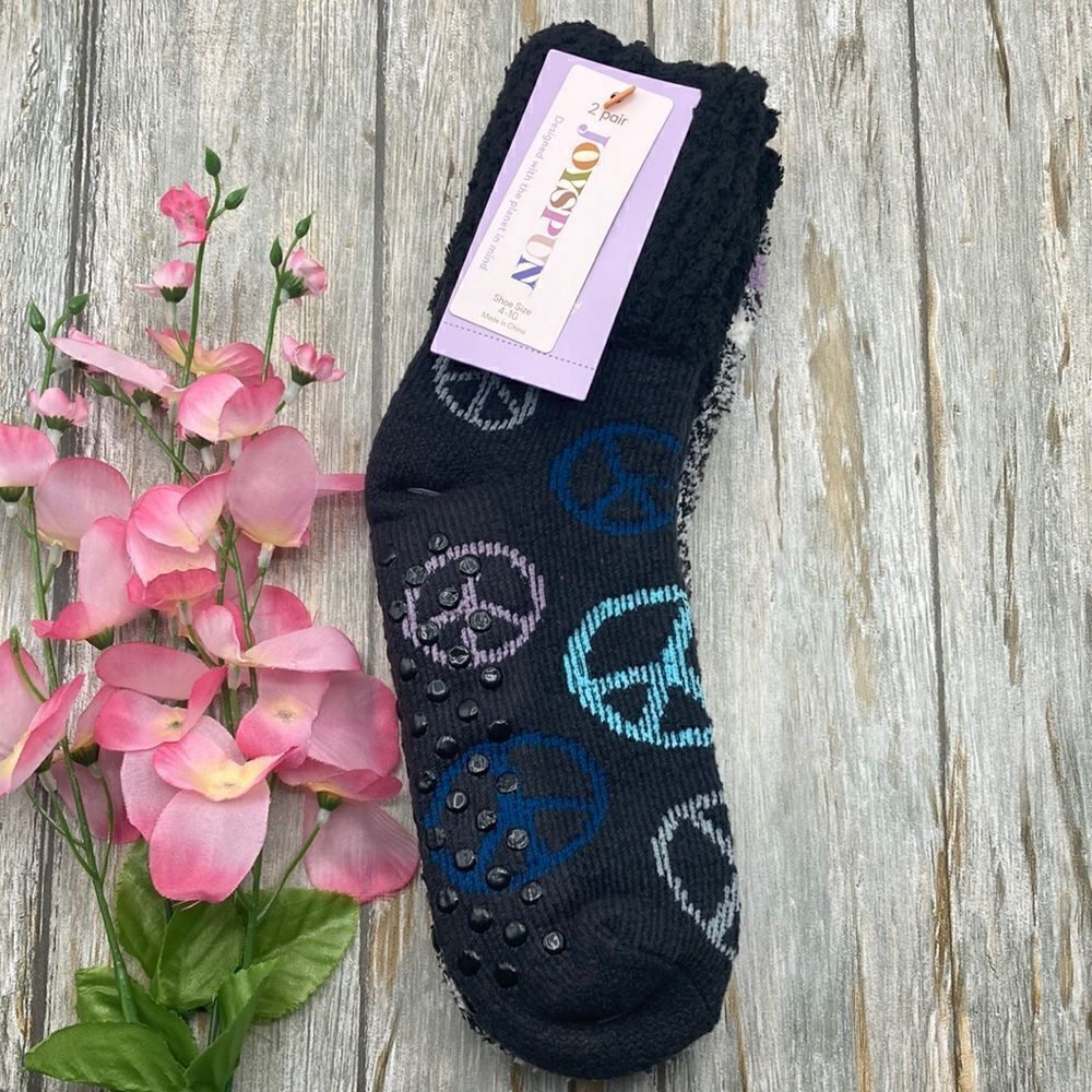 Women's Ultra Soft Fuzzy Lounge Socks 2-Pack Shoe Size 4-10